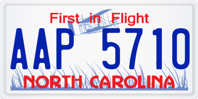 NC license plate AAP5710