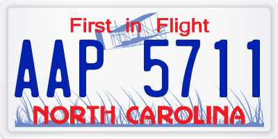 NC license plate AAP5711