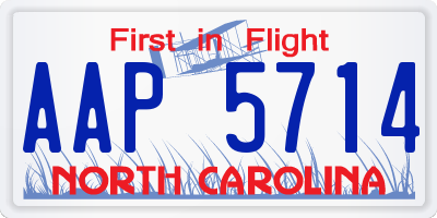 NC license plate AAP5714