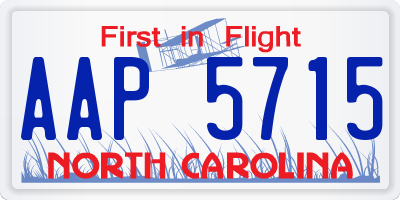 NC license plate AAP5715