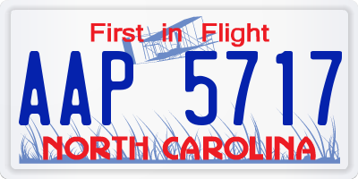 NC license plate AAP5717