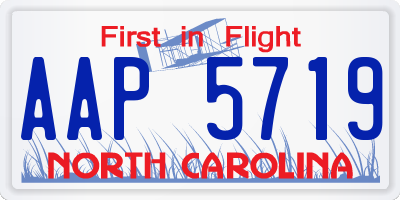 NC license plate AAP5719
