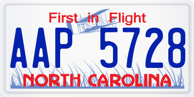 NC license plate AAP5728