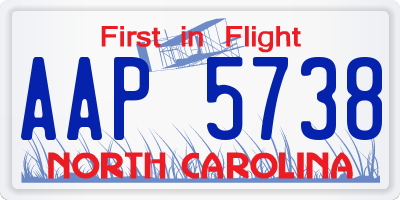 NC license plate AAP5738