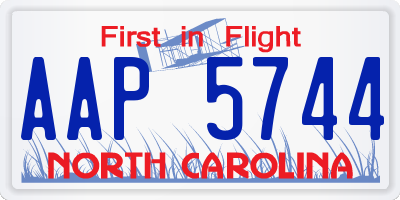 NC license plate AAP5744