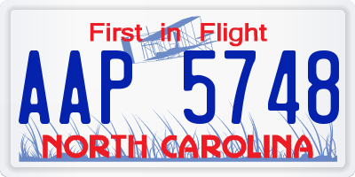 NC license plate AAP5748