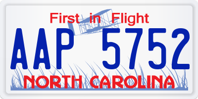 NC license plate AAP5752