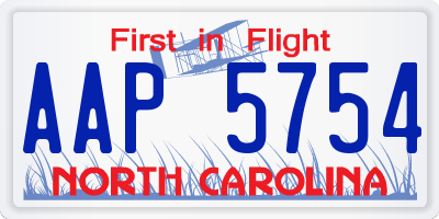NC license plate AAP5754