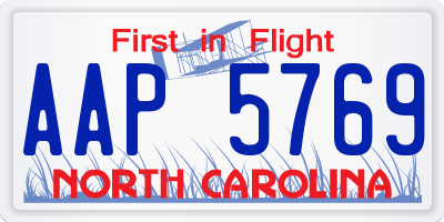 NC license plate AAP5769
