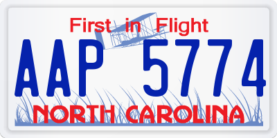 NC license plate AAP5774