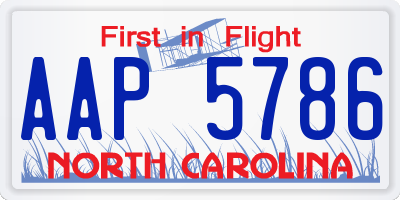 NC license plate AAP5786