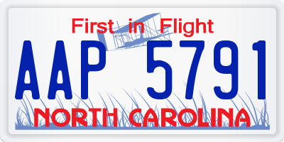 NC license plate AAP5791