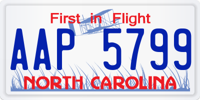 NC license plate AAP5799
