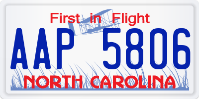 NC license plate AAP5806