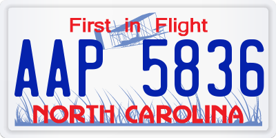 NC license plate AAP5836