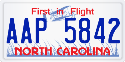 NC license plate AAP5842