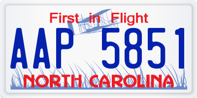 NC license plate AAP5851