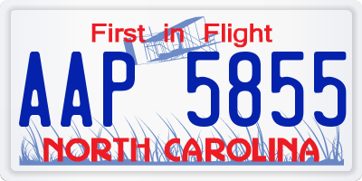 NC license plate AAP5855