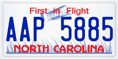 NC license plate AAP5885