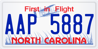 NC license plate AAP5887