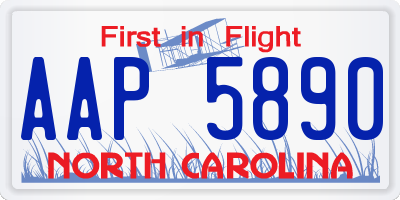 NC license plate AAP5890