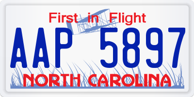 NC license plate AAP5897