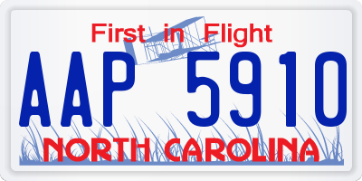 NC license plate AAP5910