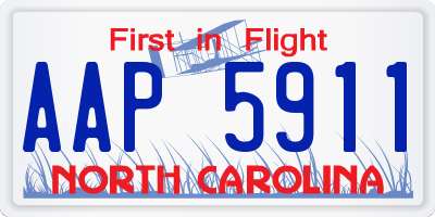 NC license plate AAP5911