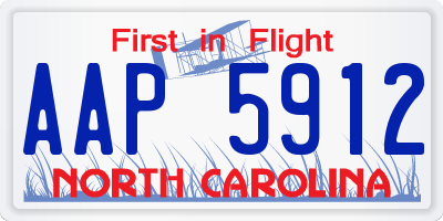 NC license plate AAP5912