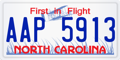 NC license plate AAP5913