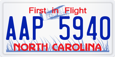 NC license plate AAP5940