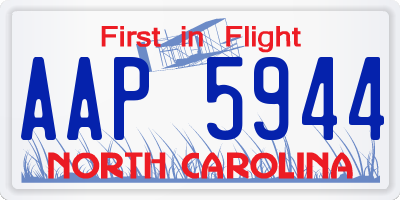 NC license plate AAP5944