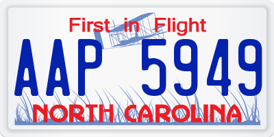 NC license plate AAP5949
