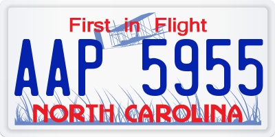 NC license plate AAP5955