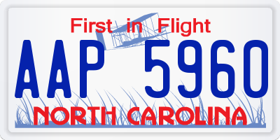 NC license plate AAP5960