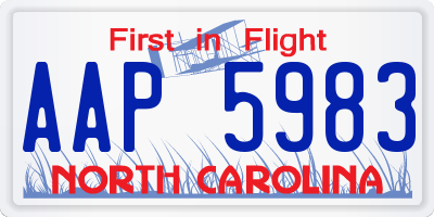 NC license plate AAP5983