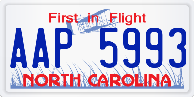 NC license plate AAP5993