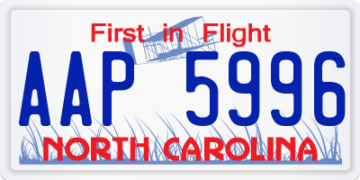 NC license plate AAP5996