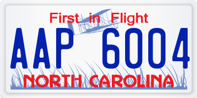 NC license plate AAP6004