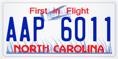 NC license plate AAP6011