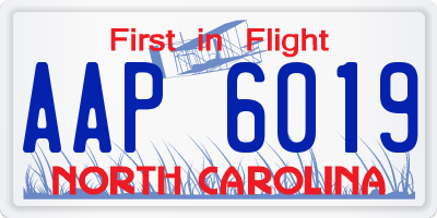 NC license plate AAP6019
