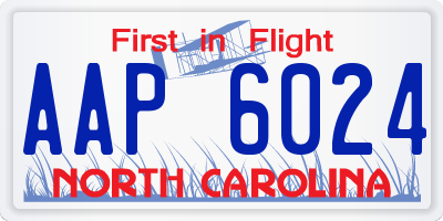 NC license plate AAP6024