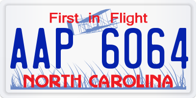 NC license plate AAP6064