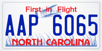 NC license plate AAP6065