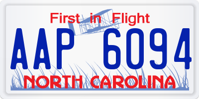 NC license plate AAP6094