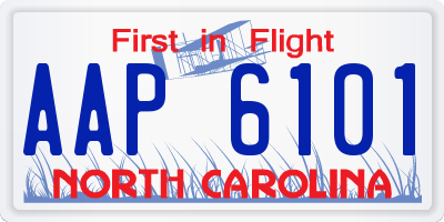 NC license plate AAP6101