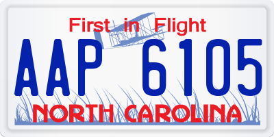 NC license plate AAP6105