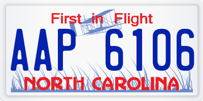 NC license plate AAP6106