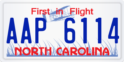 NC license plate AAP6114