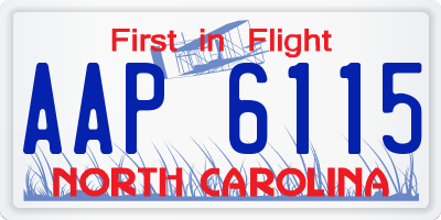 NC license plate AAP6115